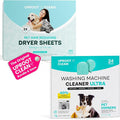 Uproot Clean Washing Machine Cleaner Tablets Ultra & Dryer Sheets Pet Hair Reduction Set: Anti-Static Pet Hair Remover for Laundry & 40% Stronger Washer Machine Cleaning Tablets - Perfect Laundry Set
