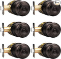 Probrico Privacy Door Knob Door Handles, Interior Door Knobs for Bedroom Bathroom, Oil Rubbed Bronze, 6 Pack