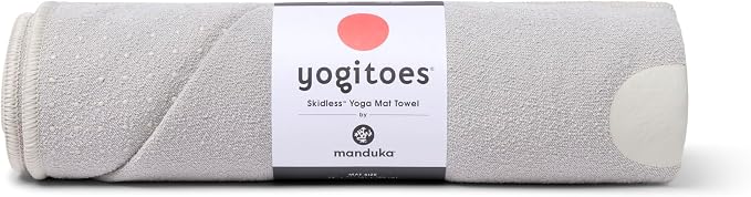 Manduka Yogitoes Hot Yoga Mat Towel - 71" | Moisture Activated Grip | Patented Silicone Nubs | Highly Absorbent, Durable & Easy Care | Made from Recycled Materials | 71 x 24 Inches | Linen