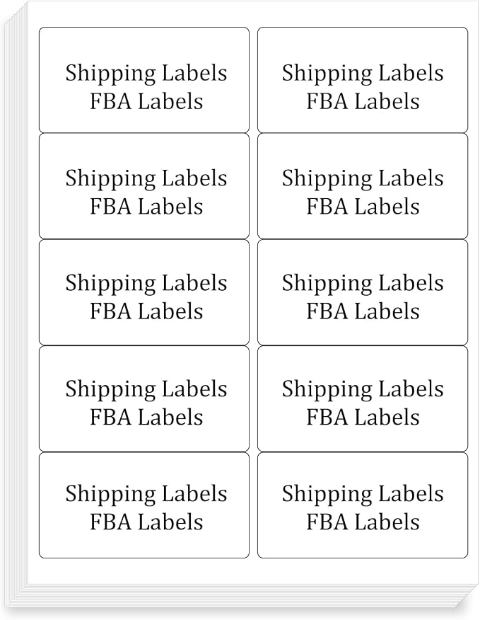 FungLam 2x4 Shipping Address Labels for Laser & Inkjet Printers, 300 Printable White Sticker Labels, 10 per Page Mailing Labels, Permanent Adhesive (30 Sheets, 300 Labels)
