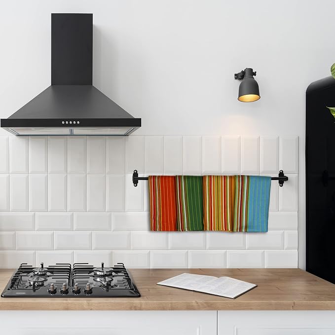 Urban Villa Kitchen Towels 100% Cotton Dish Towels for Kitchen(Set of 12)20”x30” Dish Cloths Highly Absorbent Kitchen Linen Set with Hanging Loop Perfect for Drying Dishes Cleaning Towels -Multi Color