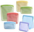 Stasher Reusable Silicone Food Storage Bags, 7-Pack, Multicolor | Food-Safe Silicone, Eco-Friendly, Reusable Freezer Bags, Microwave, Dishwasher, Oven, Sous Vide, Meal Prep, Lunch, Food-Safe
