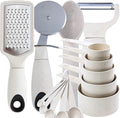 Beille 6pc Wheat Straw Kitchen Utensil Set Peeler Cutter Grater Spoons and Cups