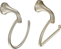Moen YB2808BN Eva Collection European Single Post Toilet Paper Holder, Brushed Nickel AND Moen YB2886BN Eva Bathroom Single Post Hand Towel Ring, Brushed Nickel