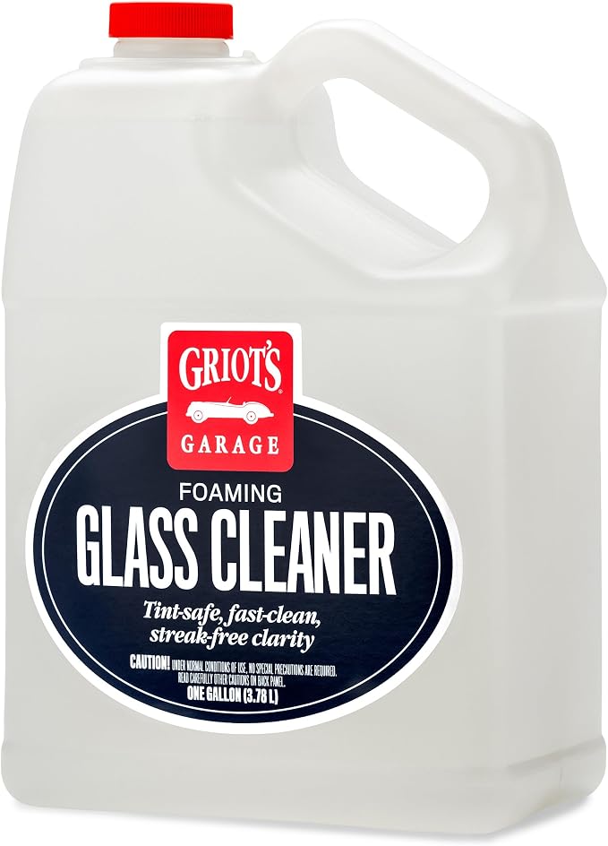 Griot's Garage Foaming Glass Cleaner for Car Window, Windshield, Mirror, Tint Safe, No Streak, Dye and Ammonia-Free Formula, 1 Gallon, 10892