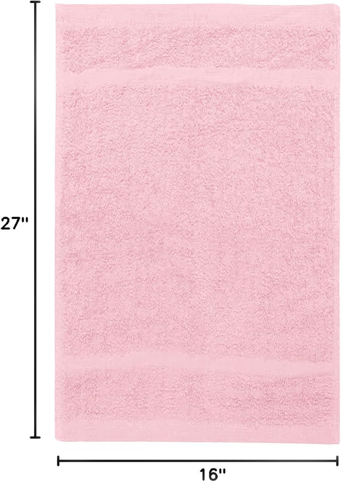 Avalon Towels Salon Towel - Pink Hand Towels Bulk Pack of 24 - 100% Cotton Absorbent Spa, Facial & Gym Towel for Working Out - 16x27 Inches (Not Bleach Proof)