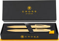 Cross Classic Century 23K Gold Ballpoint Pen and Mechanical Pencil Set - Engraved Gift Box for Anniversaries, Graduations, and Retirements