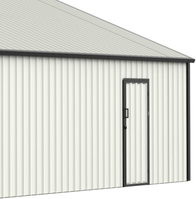 25 x 33 FT Metal Shed, 2 Car Prefab Garage with Side Entry Door, Double Garage Shed with 16 GA Steel Frame, Extra Large Outdoor Storage Building for Truck, Boat, Power Tools, Cream