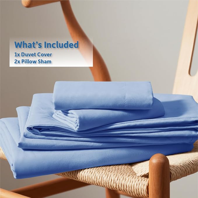 Nestl Calm Blue Duvet Cover King Size - Soft Double Brushed King Duvet Cover Set, 3 Piece, with Button Closure, 1 Duvet Cover 104x90 inches and 2 Pillow Shams
