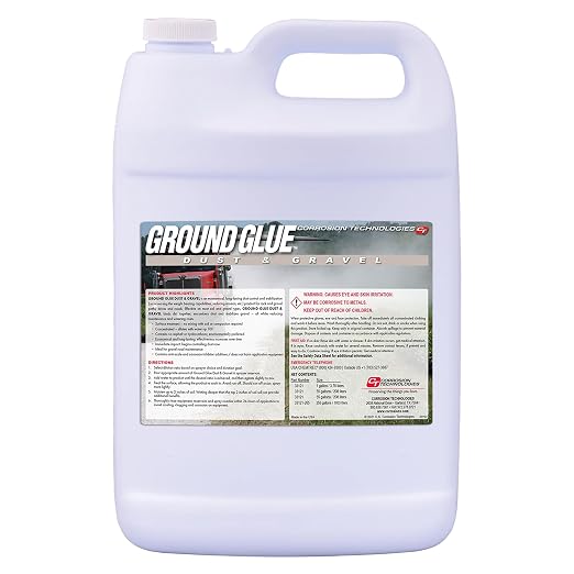 Corrosion Technologies Ground Glue Dust & Gravel, Dust Control Binder for Paths, Roads, Driveways, Ranch & ATV Trails, Super Concentrated Formula for Outdoor Soil & Rock Stabilization, 1 Gallon | Dust Control Binder for Paths, Ranch & ATV Trails, Super...