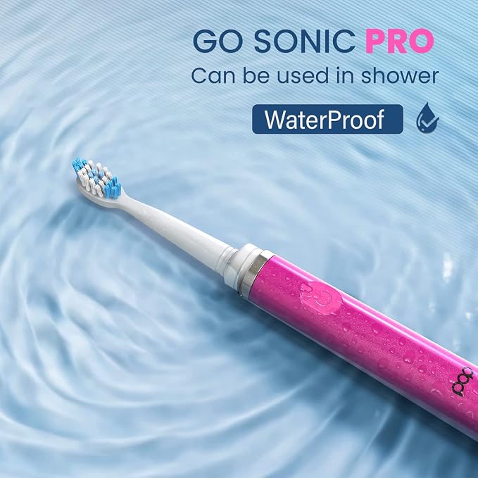 Pop Sonic Ultimate Pro Toothbrush (Pink) | Rechargeable Battery w/Up to 40,000 Brush Strokes/Minute -Long-Lasting Dupont Nylon Bristles - for Teens & Adults w/Quadrant Pacer & Timer