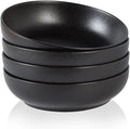 30oz Ceramic bowls set of 4-8" serving bowls for Kitchen,Pasta,Salad-Dishwasher & Microwave Safe Perfect for Housewarming, Thanksgiving, Christmas-Matte Black