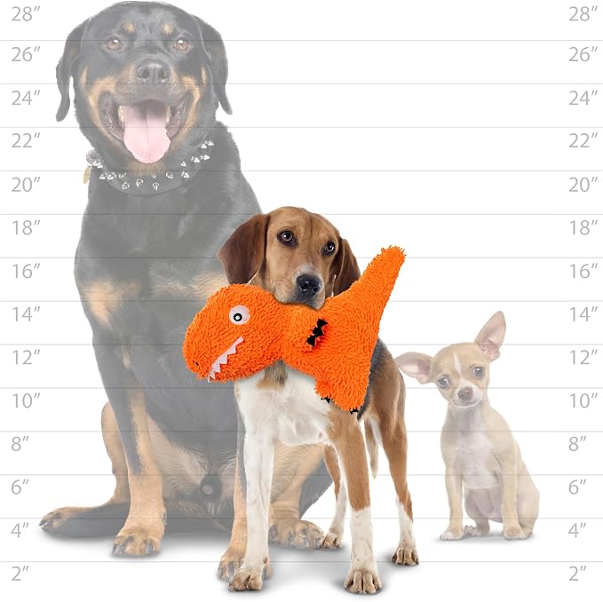 MIGHTY® 2 Pack Microfiber Medium T-Rex Dog Toys | Ultra Durable Plush Toy with Multiple Layers & Reinforced Seams , Washable and Floats , Mighty® Construction