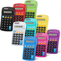 9 Pieces Solar Calculators Bulk - Mini Pocket Calculator for Students, Basic 8-Digit Dual Power (Solar & Battery), Colorful Classroom Supplies for Teachers, School Gifts for Students
