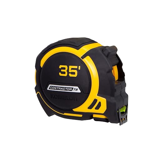 Komelon 35-Ft Contractor TS Wide blade Tape Measure with Backside Printing, Manual Lock, Long Standout (93435)