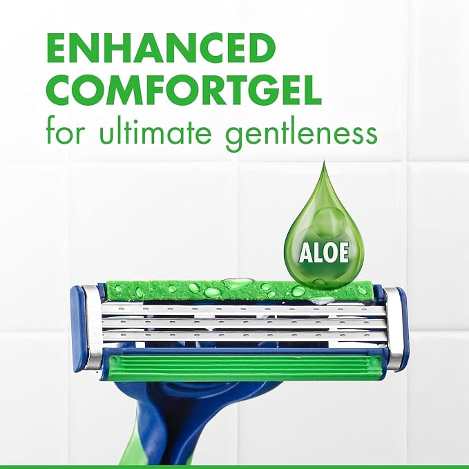 Gillette Sensor3 Sensitive Men's Disposable Razor, 4 Razors (Pack of 12)