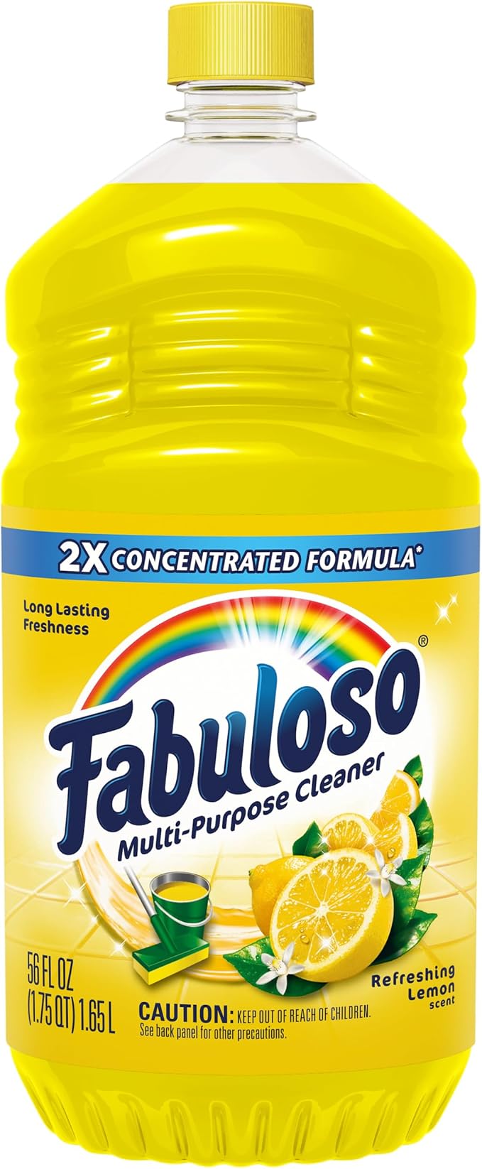 Fabuloso Multi-Purpose Cleaner 2X Concentrated, Refreshing Lemon- 56 fl oz(Pack of 6)