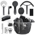 Horse Grooming Kit 12 Pieces Set – Complete Horse Brushes & Care Supplies Set with Organizer Tote Bag, Equine Coat Grooming Tools, Tack Room Equipment & Gifts for Horse Owners & Lovers