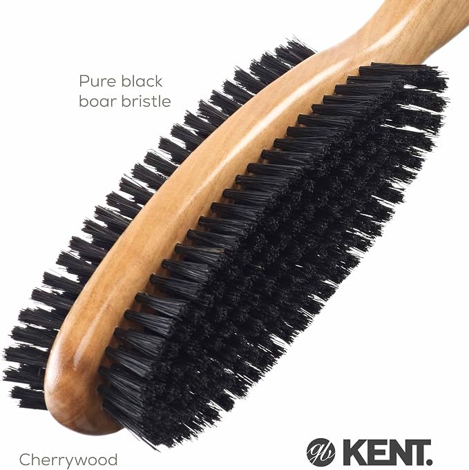 Kent CC20 Double Sided Cherrywood Clothes Brush and Lint Remover, Firm Side for Dust and Dirt, Soft Side for Gentle Brushing for Keeping Fabrics Free from Fibres, Fluff and Pet Hair, Made in England
