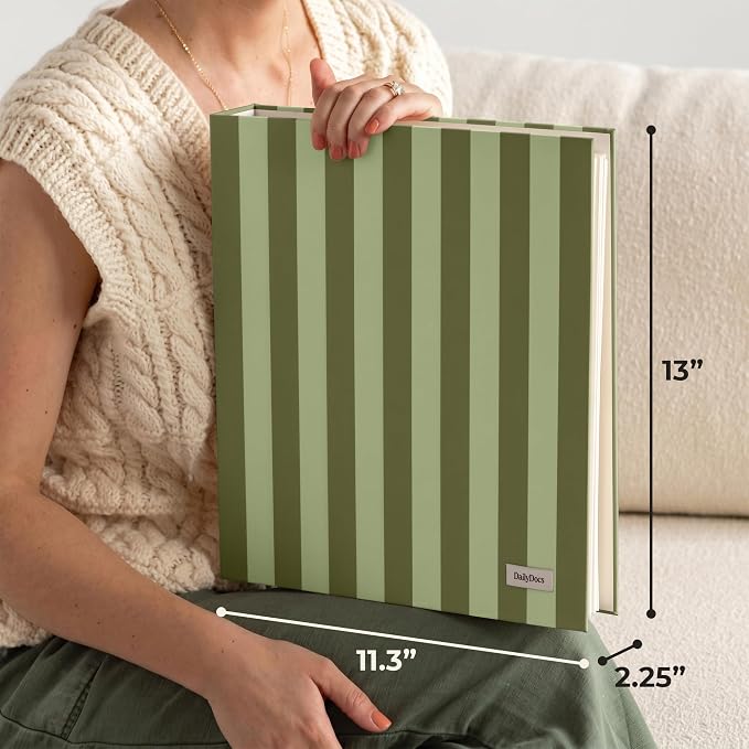 Document Organizer Binder for Important Papers & Passports, Olive