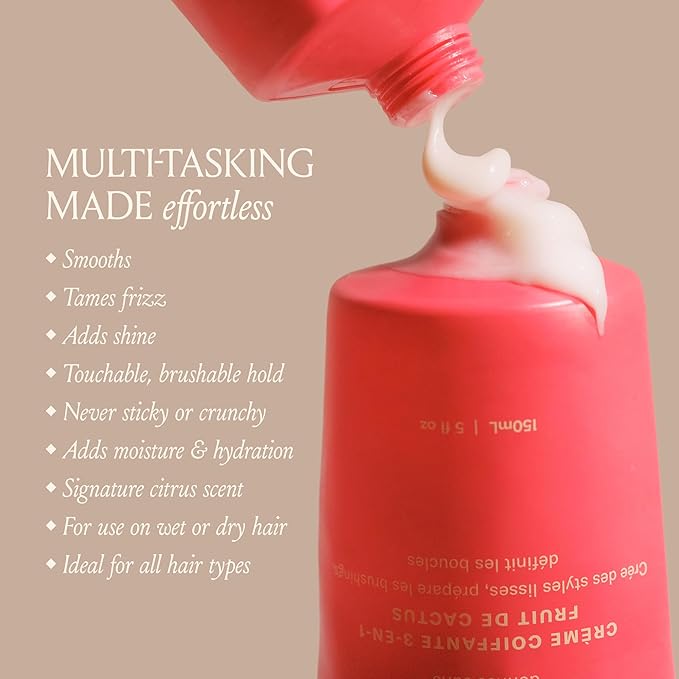 DAE Cactus Fruit 3-In-1 Styling Cream - Smooth Styles, Prep Shiny Blowouts, Defines Curls (5 oz.)