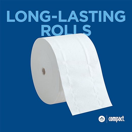 Georgia-Pacific Compact Coreless 2-Ply Recycled Toilet Paper by GP PRO (Georgia-Pacific), 19378, 1,500 Sheets Per Roll, 18 Rolls Per Case