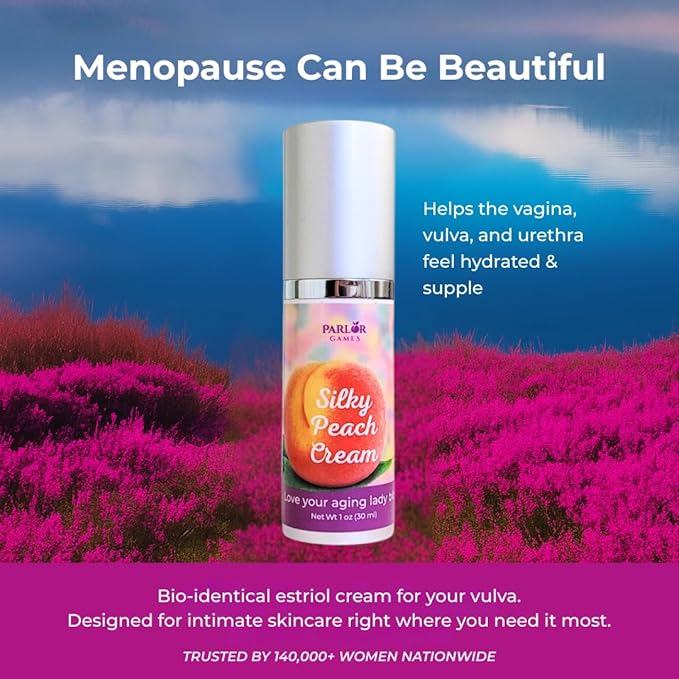 Parlor Games Silky Peach Cream Bioidentical Estriol Cream for Women — Intimate Moisturizer for a Happy Hoo-Ha — 30ml Bottle (2 Month Supply)