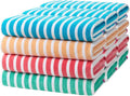 Kaufman - Colorful Racing Striped Beach & Pool Towel - Extra Large Beach Towel - Soft & Absorbent 100% Cotton Towels - Assorted Colors - 32" x 62" - 12 Pack