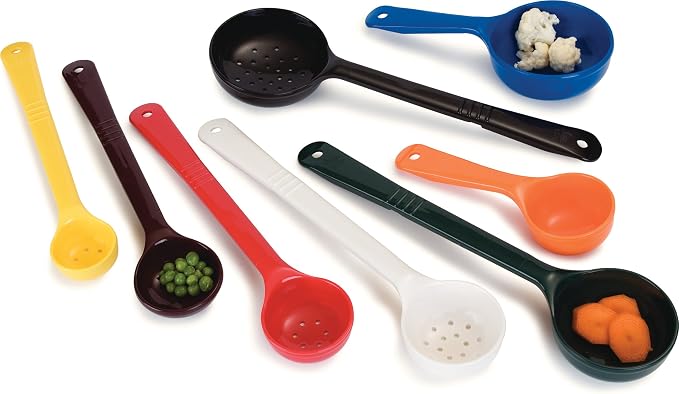 Carlisle FoodService Products Measure Miser Solid Measuring Spoon with Short Handle, 2 Ounces, Red, 1 Count (Pack of 4)