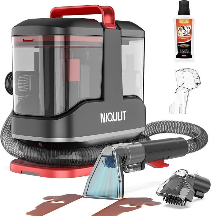 Portable Spot Cleaner Machine for Carpet & Upholstery,15 Kpa Strong Suction Furniture Cleaner Machine for Pet Stain, Rug，Couch & Car, Spot Cleaner Machine with Versatile Tools & Self-Cleaning System
