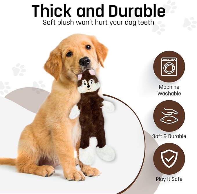 FGA MARKETPLACE Duck-Fox Flat NO Stuffing NO Squeak Plush Dog Toy, Funny Style Will Entertain Your Pet for Hours, Recommended for Small and Medium Dog 21 INCH Long