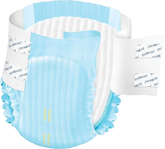 FitRight Adult Incontinence Briefs with Tabs, Moderate Absorbency, Large, 44" to 56", 80 Count