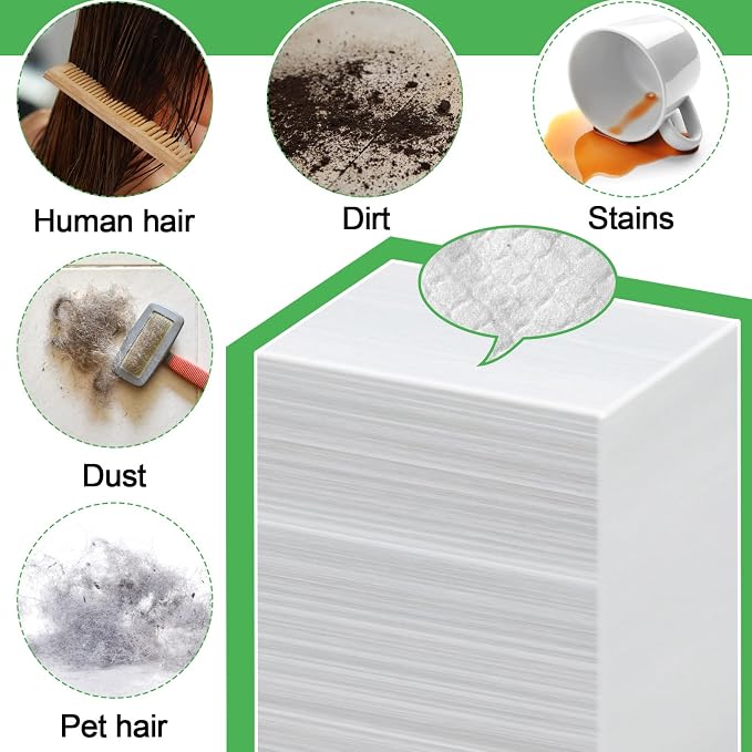 Zubebe 600 Pcs Sweeper Dry Mop Refills Disposable Mop Pad Refills, Floor Wipes Dry Sweeping Cloths Dry Duster Cloths for Floor Cleaning and Mopping