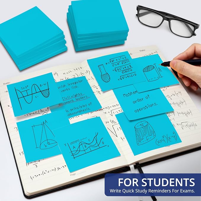 Sticky Notes, 36 Pads, 3x3 Inches Self-Stick Note Pads, Perfect for Office, Study, and Daily Life Organization - Blue