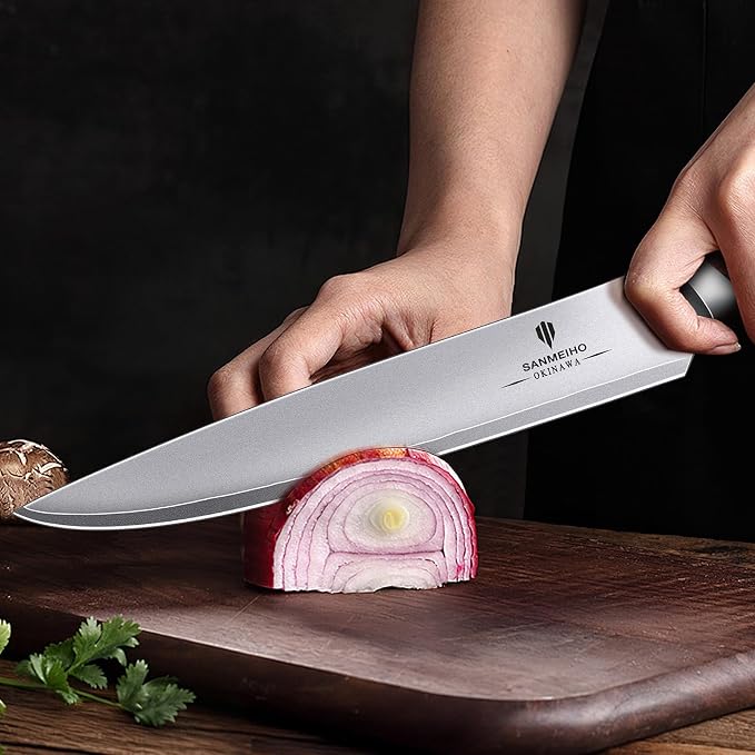 Japanese Knife Set 3 PCs, High Carbon 10Cr15Mov Stainless Steel | Ultra-Sharp Professional Kitchen Chef Knives Set with Ergonomic Pakkawood Handle and Elegant Gift Box