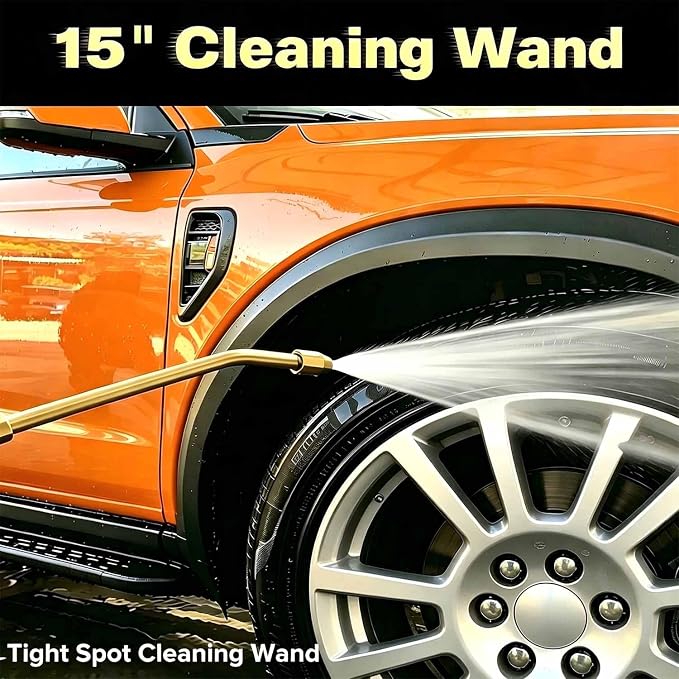 47" & 24”&15” Upgraded Radiator Cleaning Wand Set (3PCS) | 25° Fan Nozzles,Water&Air Dual-Use,4500 PSI Pressure,Stainless Steel Washer Tool for Car,Truck and Other Vehicles