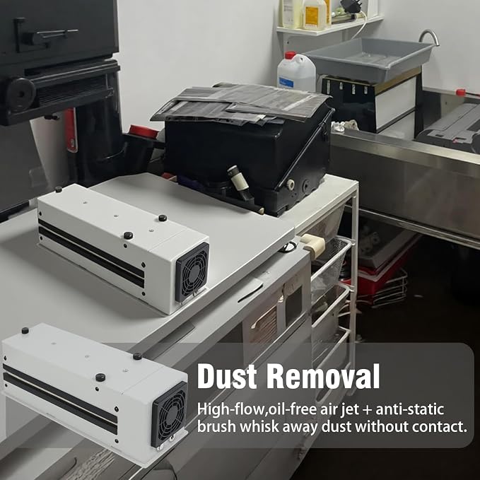 Electric Dust Remover for Film, Anti-Static Collector with Wool Brush & Fan, Compatible with 135/120/4x5/8x10 Formats, for Darkroom