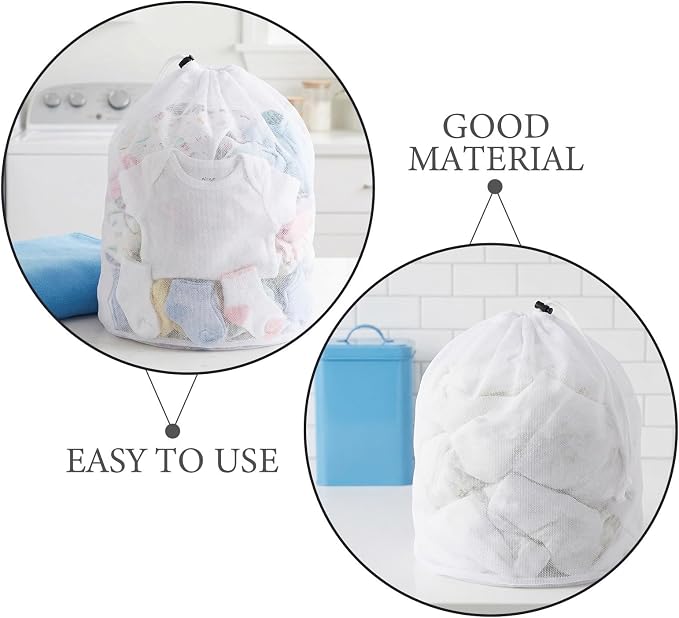Toddmomy 10pcs Reusable Mesh Laundry Bags with Drawstring Closure 27.6x20in Polyester Clothes Washing Machine Net Organizer for Delicate Socks and Everyday Clothing Multi-purpose Laundry