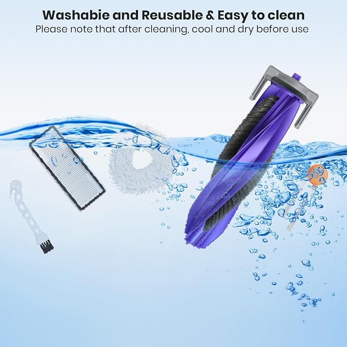 Replacement Accessories for Narwal Freo X10 Pro / YJCC027 Vacuum Cleaner, 2 Main Brushes & 6 Mop Cloth &4 HEPA Filter & 6 Dust Bags & 6 Side Brush & 1 Cleaning Brush
