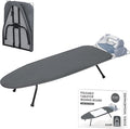 ZOES HOMEWARE Metal Mesh Panel Tabletop Ironing Board | Foldable Iron Board | Heavy Duty Small Iron Board with Heat Resistant Cover and 100% Cotton 8mm Thicken Pad | 31.5"x11.8"x6.2"