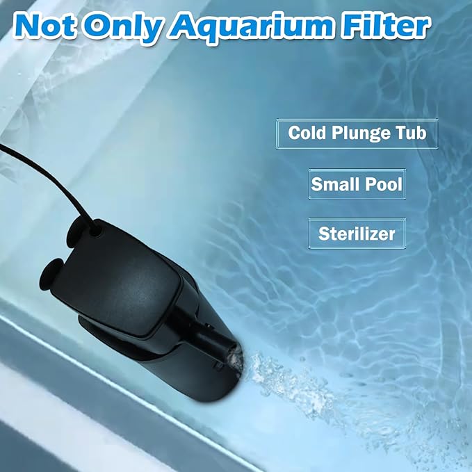TARARIUM U-V Aquarium Filter for 80-200Gal Tank,Most Powerful in the Series | Bio Sponge+U-V Internal Filter, Green Killing, Internal Filter, Aeration, Deodorization, Saltwater Freshwater Clear, 608GPH