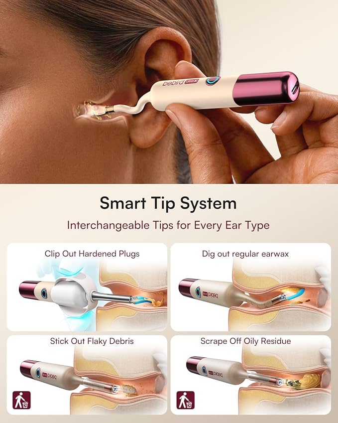 Bebird EarSight Ultra X 4K HD Ear Wax Removal Tool Camera with Luxury Gift Box, FSA HSA Eligible, Premium Smart Ear Cleaner Otoscope, Perfect Birthday Mothers Fathers Day Gift for Family, Burgundy Red