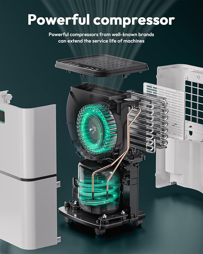 2000 Sq.Ft Dehumidifier for Basement - 36 dB 30 Pints Quiet Dehumidifiers with Drain Hose for Home Bedroom Bathroom Rv 3 Modes with LED Intelligent Humidity Light