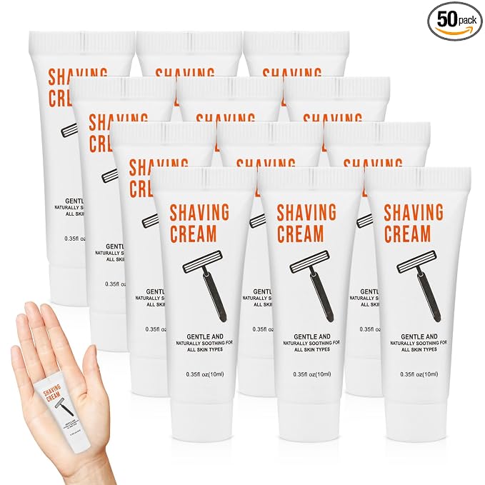 50 Shaving Cream Bulk Travel 10ml/0.35fl oz,Disposable Shaving Cream in Bulk Travel Shave Cream for Hotel Homeless,Jasmine