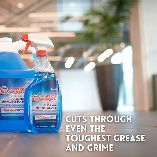 Glance CBD540311 Powerized Professional Glass & Surface Cleaner, Streak Free Commercial Ammoniated Liquid Window Spray, Ready-to-Use Refill, 1-Gallon (Pack of 2)