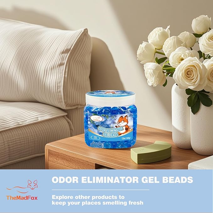 2 Pack Odor Eliminator Gel Beads, 12 oz, Scented Gel Air Freshener, Pet Odor Eliminator for Bathroom, Closet, Pet Area & RVs, Lasts 90 Days for Improved Home Fragrance, Fresh Linen