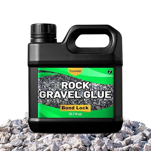 Teexpert Rock Glue for Landscaping, Gravel Glue, Pea Gravel Binder Concentrate 31.7oz, Heavy Duty Outdoor Landscape Stone Adhesive for Slope, Between Pavers, Flower Bed, Fast Dry Safe for Plants Pets