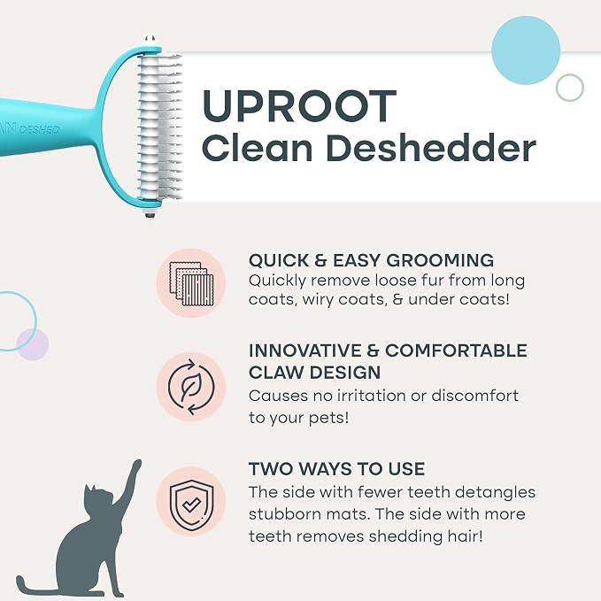 Uproot Clean Washing Machine Cleaner Tablets Ultra & Deshedder Brush Set: 40% Stronger Washer Machine Cleaning Tablets & Cat & Dog Brush for Shedding Set - No Loose Fur - No Messy Clothes