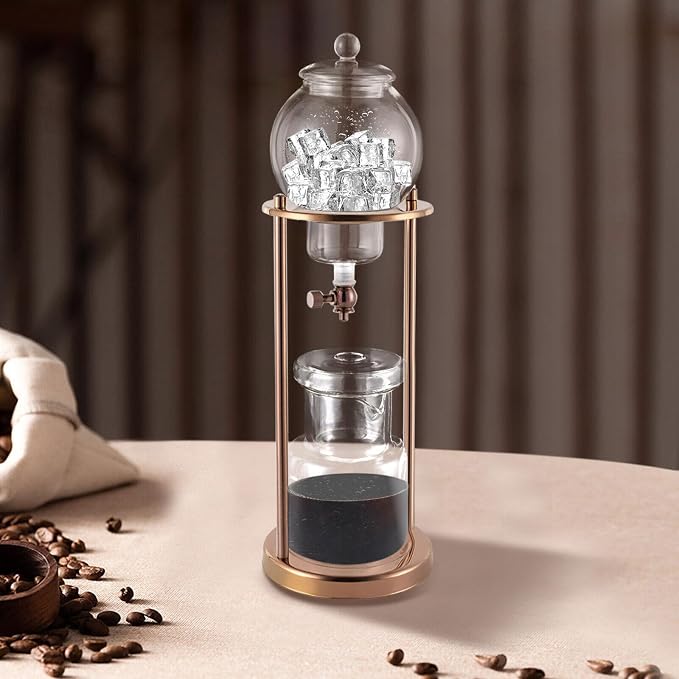 Gold Iced Coffee Dripper Cold Brew Drip Coffee Machine Ice Coffee Dripper 600ml