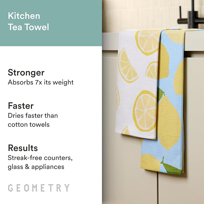 GEOMETRY Spring Kitchen Towels - Quick Dry Microfiber Cloth Spring & Summer Dish Towels for Kitchen Drying - Premium Quick Dry Towel - Lilac Sunburst, 18" x 30" - 2-Pack